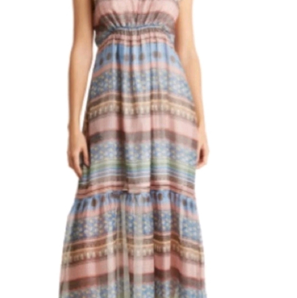 NWT StitchDrop Bali Beautiful  Multicolor Lightweight Boho Maxi Dress Colorful